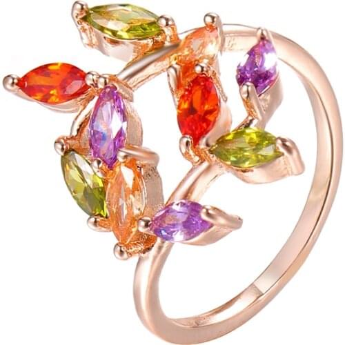 Bettyue Fashion Jewelry Ingenious Ring With Multicolors Geometry Zirconia Women Dazzling Decoration Banquet Adorable Gift