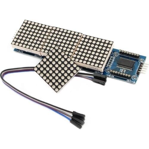 LED display Module MAX7219 Dot Matrix Module Microcontroller 4 In One Display with 5P Line 4 in 1 Red TV led display panel