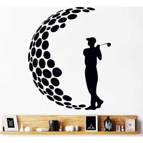 Golf Player Wall Decal Removable Art Mural Home Decoration for Bedroom Golf Club Recreation Sport Door Window Vinyl Sticker Q276