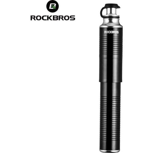 ROCKBROS Bike Bicycle Pump Mini Portable 110 PSI Pressure Aluminum Alloy For MTB Air Pump Cycling Tire Inflator Bike Accessories