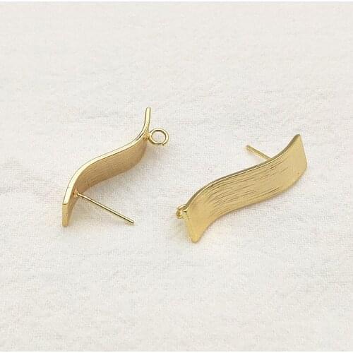 New Arrival! 29x7mm 50pcs 18kgp gold color Copper Earrings Stud Connectors For Handmade Earring Parts DIY Jewelry Findings