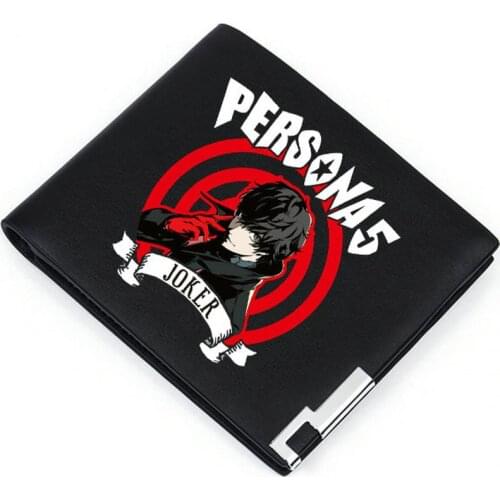 P5 Wallet Persona 5 Ren Amamiya Purse Joker Carton Game Short Leather Case Money Notecase Change Burse Bag Card Holders
