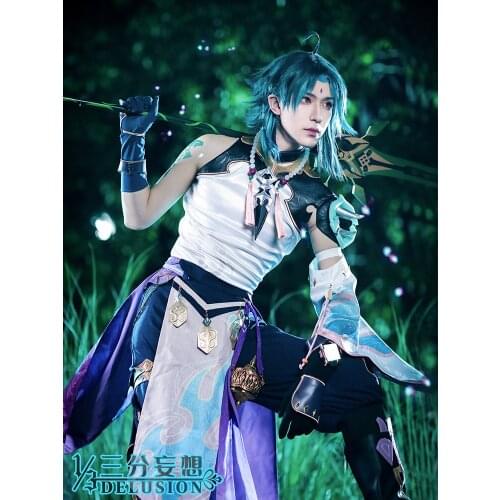 Genshin Impact Cosplay Xiao Dharma Night Fork Cosplay Costume Suit Cosplay Dress For Men 2021 New Pre Sale