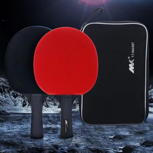 2Pcs/Lot Table Tennis Bat Racket Good Control Long Short Handle Ping Pong Paddle Racket Set With Bag 3 Balls