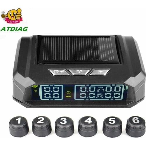 For Truck Car TPMS Tire Pressure Monitoring System 8Bar 6PCS External Sensor LCD Color Screen Monitoring Tire Pressure Range
