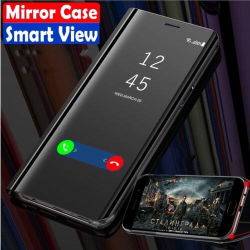 Smart View Sleep Mirror Leather Flip Cover For OPPO A5 A9 2020 A31 A71 A91 A72 A92 A7 A12 Realme C3 C11 C15 3 5 6 Pro 5i 6i Case