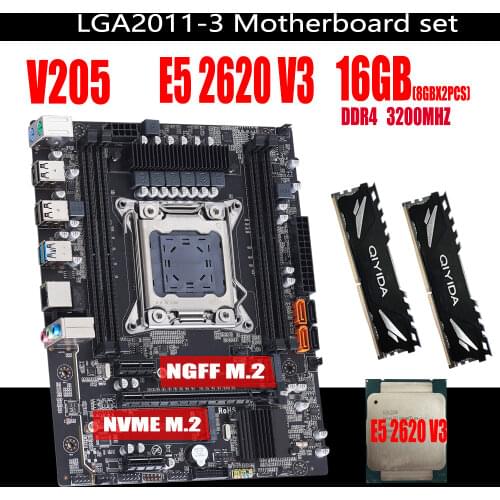 X99 motherboard set with Xeon E5 2620 V3 LGA2011-3 CPU 2PCS x 8GB = 16GB 2400MHz DDR4 memory LGA2011-3 motherboard