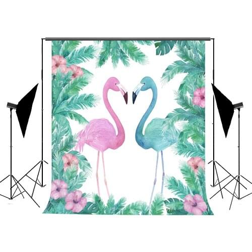 VinylBDS Flamingo Newborn Photography Studio Children Baby Birthday Backdrop Custom Cotton Washable Photo Booth Backdrop