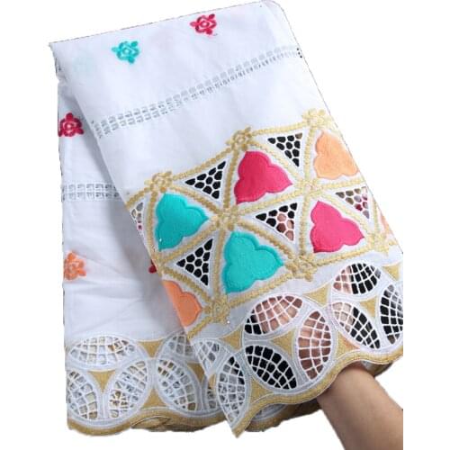Zhenguiru High Quality Swiss Voile Fabric Bright Diamond African Lace Fabric Cotton Nigerian Fabric For Women Wedding PartyA2260