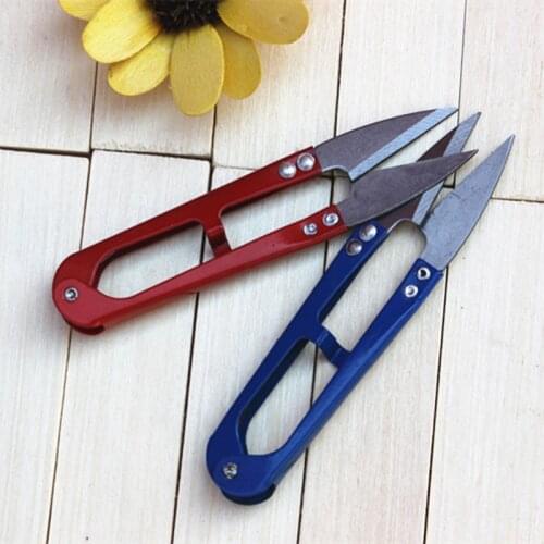 1PCS U-Shaped Mini Scissors Sewing Thread Scissors Cut Small Nippers Scissors Garden Fishing line cutter tools Random Color