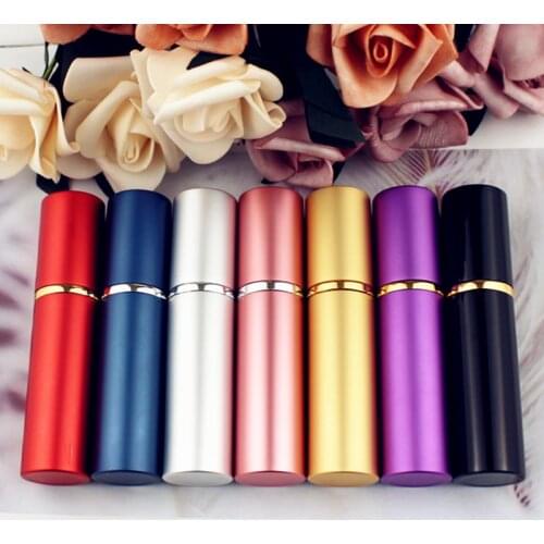 1PC Top Quality 5ML 10ML Aluminum Perfume Bottle Refillable Travel Perfume Atomizer Mini Glass Spray Bottle Empty