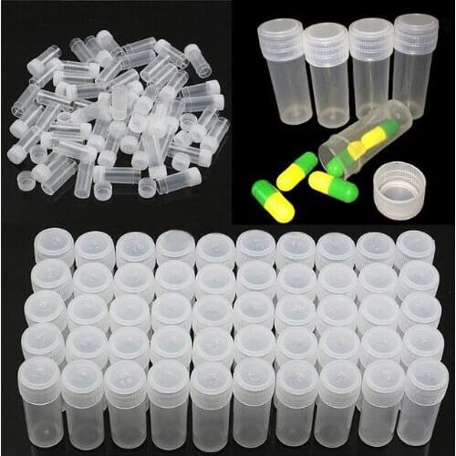 10/30/50pcs 5ml Empty Tube Plastic Clear Plastic Sample Bottle Container Multi-purpose Durable Sample Storage Bottle
