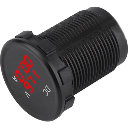 12-24V Waterproof Digital Voltmeter Ammeter Voltage Current Meter Red LED Display For Car Motorcycle Boat Black