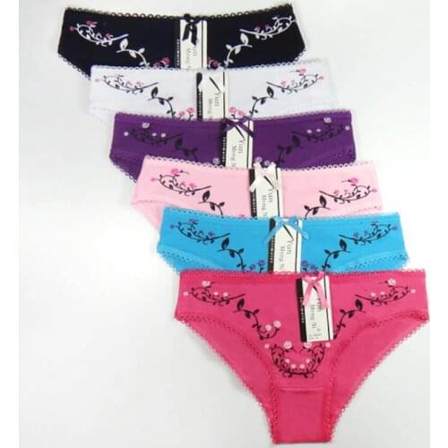 Brand 12pcs Woman Underwear Cotton Floral Female Girls Sexy Panties Briefs Knickers Intimates Lingerie for Women