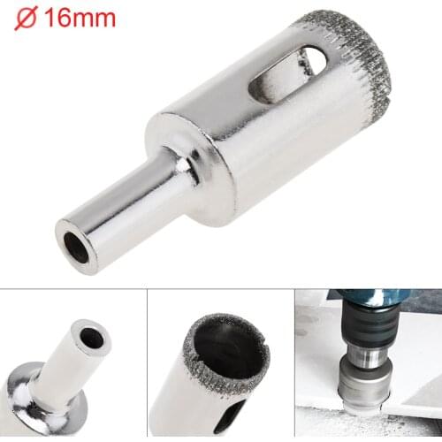 16mm Metal Alloy Diamond Coated Core Hole Saw Drill Bit Set Tools Glass Drill Hole Opener for Tiles Glass Ceramic