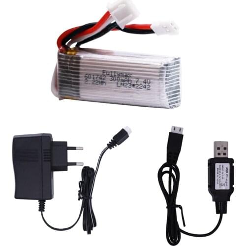 2PCS 7.4V 300mAh LiPo Battery for XK DHC-2 A600 A700 A800 A430 2.22Wh RC Helicopters Spare Parts 7.4v battery For WLtoys F959