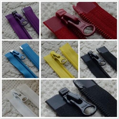 2 Pcs/lot Long YKK Zipper Nylon Coil Zippers Black White Fasteners Single Open End for Outdoor Sports Jacket Sewing Accessories