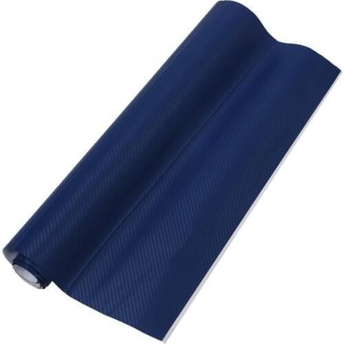50*127cm 3D Carbon Fiber Vinyl Car Wrap Sheet Roll Film Sticker Decal Blue