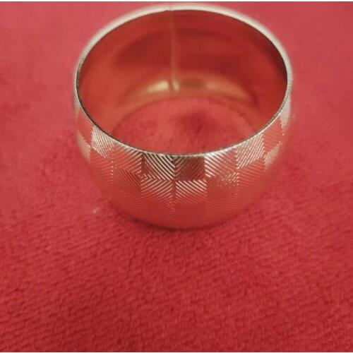 6PCS/Metal fine tile pattern drum-shaped napkin ring table top decoration for party reception, hotel wedding banquet