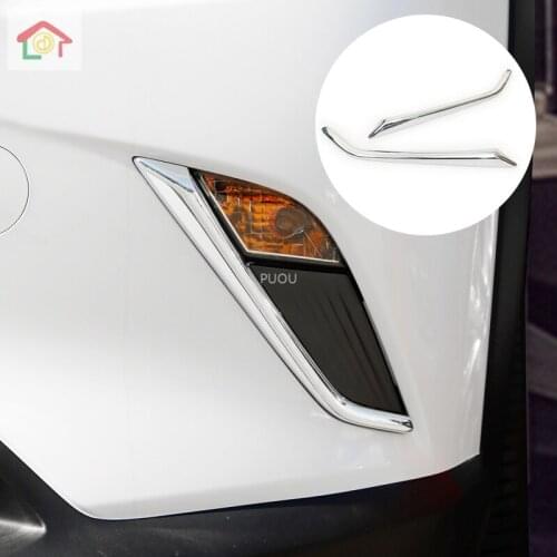 ABS Chrome Front Down Head Fog Light Foglight Lamp Eyelid Eyebrow Cover Trims For Mazda CX-3 CX3 2015 2016 2017 2018