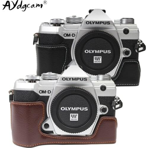 Genuine Leather EM5 III Camera Case Protective Half Body Cover Base For Olympus OMD EM5 III E-M5 Mark III EM5 MK3 EM5-3