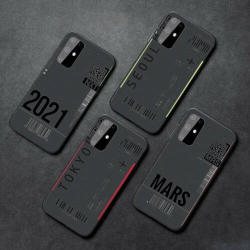 AIR Tickets Travel Label Country Phone Case For Samsung A21S A32 A51 A52 A71 A50 A12 S10 S20 S21 Plus Fe Ultra