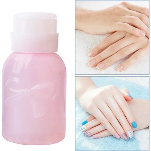 New Portable 1PC Press Pump Dispenser Refillable Push Down Empty Bottle for Nail Art Polish Remover