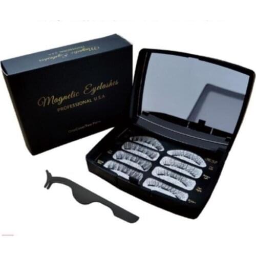 AL-443 Magnetic False Eyelashes Set with Mirrors Pliers Invisible Eyelashes Waterproof Long Lasting Makeup Tool box
