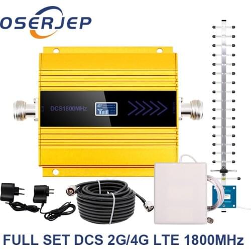 LCD Display GSM Repeater 1800Mhz 4G Cellular Cell Signal Amplifier booster DCS 1800 Panel +Yagi Antenn