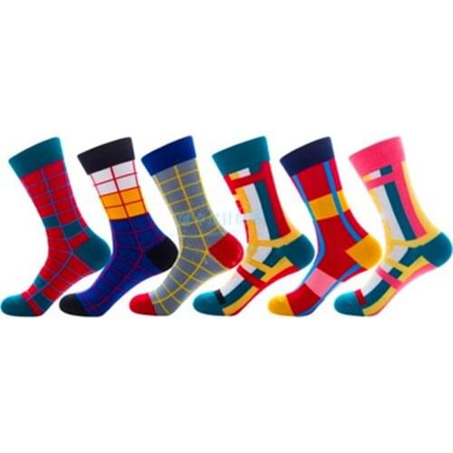 Red, yellow, Gray Grid, Luo Kou dark green vertical bar, pink vertical bar, blue vertical bar men and women socks ZQ-002