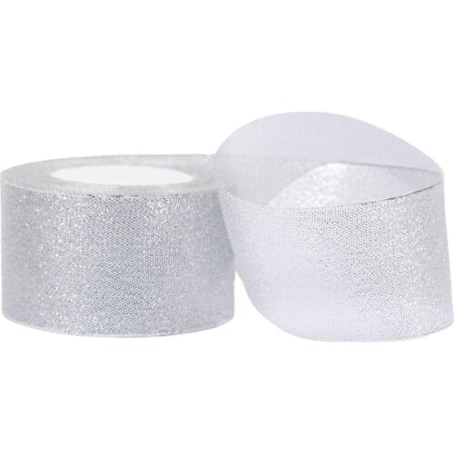 25Yards 50mm Handmade Gold/Silver Glitter Onion Ribbon for DIY Crafts Cake Gift Decor Christmas Party Wedding Supplies Gift Wrap