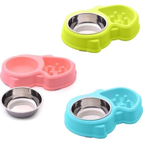 Dog Bowl Slow Eating Round Shaped Multicolor Prevent Choking Plates for Dogs Anti-choking Food Grade Plastic