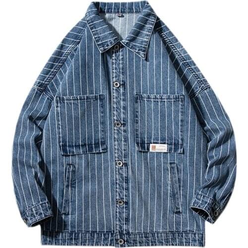 Mens denim jacket New 2021 Spring and autumn classic casual denim jacket Fashion hip-hop street loose mens jacket