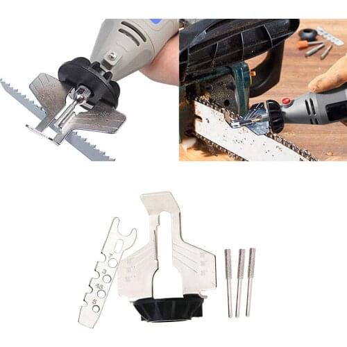 Electric Grinder Chain Saw Sharpening Attachment SharpenerPolishing Attachment Set Saw Chains Tool Drill Rotary Accessories Set