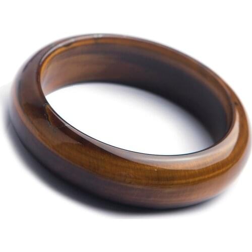 Genuine Natural Yellow Tigers Eye Gems Stone Crystal Bead Fashion Women Man Bangle