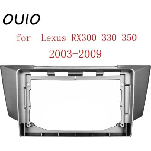 OUIO 9 inch car dashboard Double Din DVD frame decoration kit dashboard panel suitable for Lexus RX300 330 350 2003-2009 frame