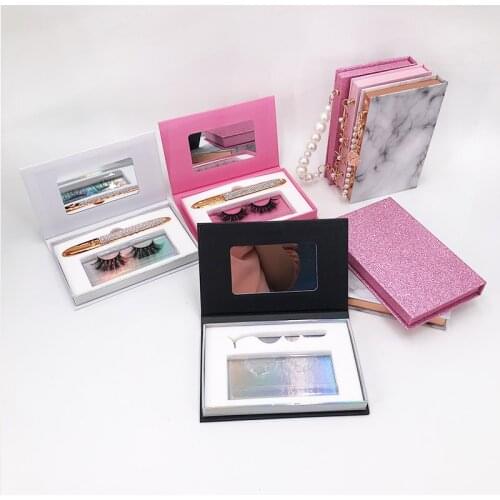 Empty 1 Pair Eyelash Boxes Rectangular Custom Private Label Packaging 1/5/10Pcs Cases Fit Self-adhesive Eyeliner Black Eye Liner