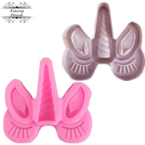 DIY Unicorn ear eye silicone mold cake decoration soft candy mold Party Cake Baby Shower decorating tool