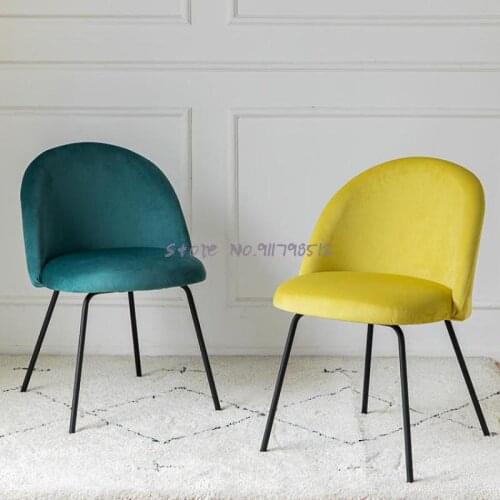 Nordic dining chair home light luxury simple desk chair bedroom manicure stool backrest makeup chair net red ins chair