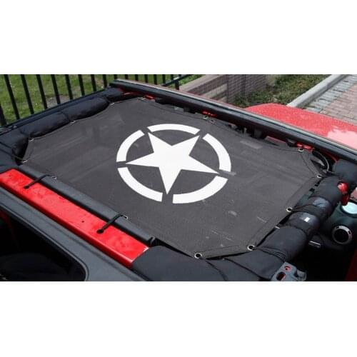 Sunshade Sunscreen For Jeep Wrangler Durable Polyester Mesh Shade Top Cover Provides UV Sun Protection for your 2-Door 4-Door JK