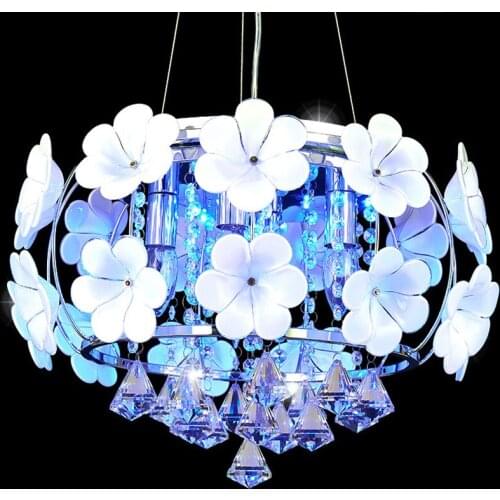 Modern LED Crystal Lamp Simple Ceiling Lamp Handmade Petal Chandelier Bedroom Lamp Restaurant Lamp