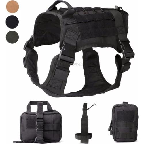 Tactical Hunting Police Dog Harness Molle Military Army Service Dog Clothes Patrol Dog Training Vest with Handle
