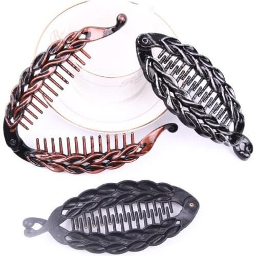 Vintage Fish Shape Hair Clips Claws Large Size Banana Clips Ponytail Holder For Women Girls Hairgrip Hair Styling Accessories