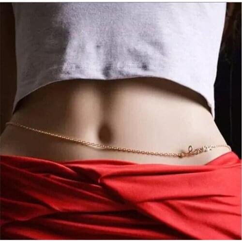 2021 New Name Waist Stainless Chain For Women Letters Digital Custom Belt Chain Simple Sexy Body Chain Beach Chain Gift