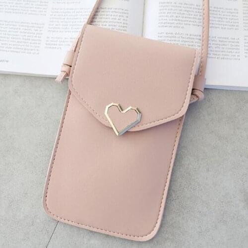 Women Bag 2021 Women Coin Purse Cross Shoulder Bag Girls Cute Phone Bag Mini Heart Type Hasp Mobile Pouch Transparent Flap Soft