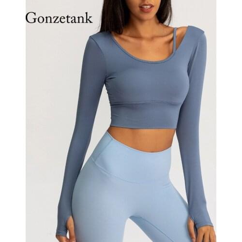 Yoga Shirts Women Removable Chest Pad Clothes Quick-Drying Tops Professional Outer Wear Running Sports T-shirt Long Sleeves