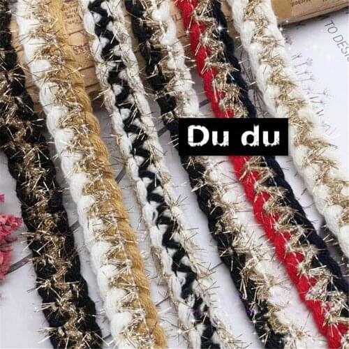1m Small fragrance gold cord braid Garment accessories Ribbon Jacket Bag Ornaments Decorative lace DIY