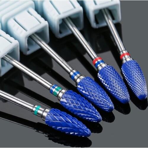 1pc Blue Ceramic Nail Drill Bits Electric Bullet Burrs Mill Cutter Manicure Machine Device Nails Accessories Rotary Tools