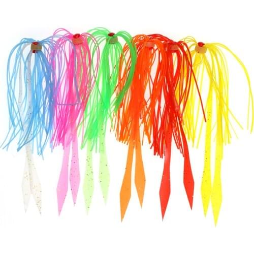 30PCS Kabura Snapper Squid Jigging Fishing Lure Silicone Skirts Streamer Combine Slide Parts DIY Salty Rubber Trailer Jigs