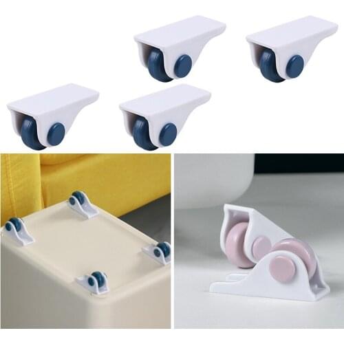 4Pcs Home Directional Pulley Self-Adhesive Wheel Directional Sticky Furniture Caster For Storage Box Tissue Box Dust Bin